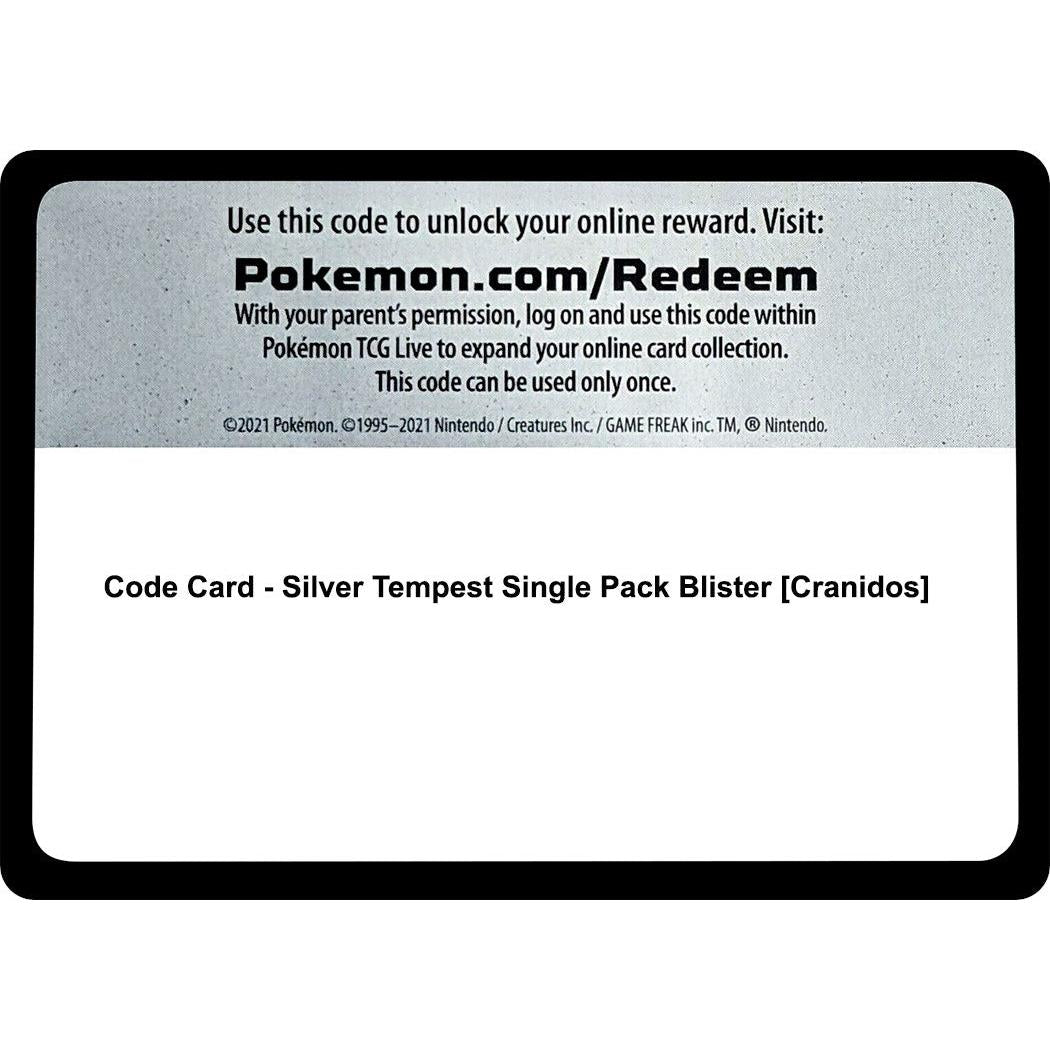 The Pokemon Company Code Card - Silver Tempest Single Pack Blister [Cranidos] (SWSH12: Silver Tempest) by LAB7 Malta, Europe