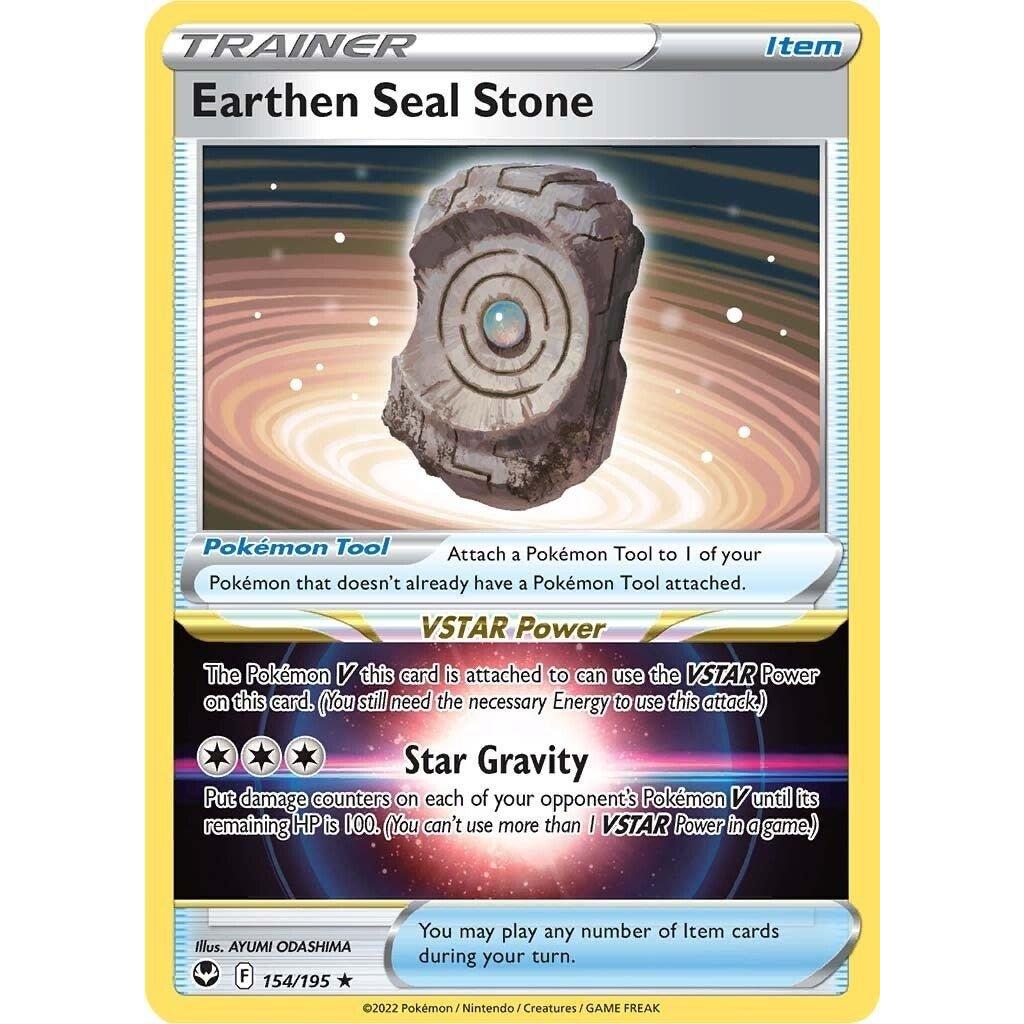 The Pokemon Company Earthen Seal Stone (154/195) (SWSH12: Silver Tempest) by LAB7 Malta, Europe