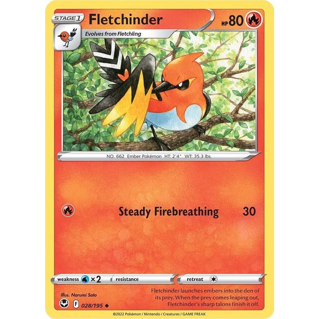 The Pokemon Company Fletchinder (028/195) (SWSH12: Silver Tempest) by LAB7 Malta, Europe