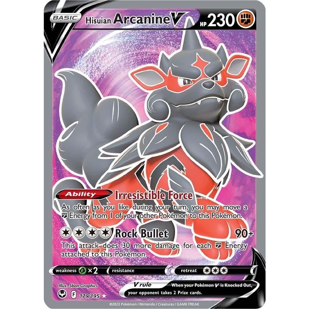The Pokemon Company Hisuian Arcanine V (Full Art) (179/195) (SWSH12: Silver Tempest) by LAB7 Malta, Europe