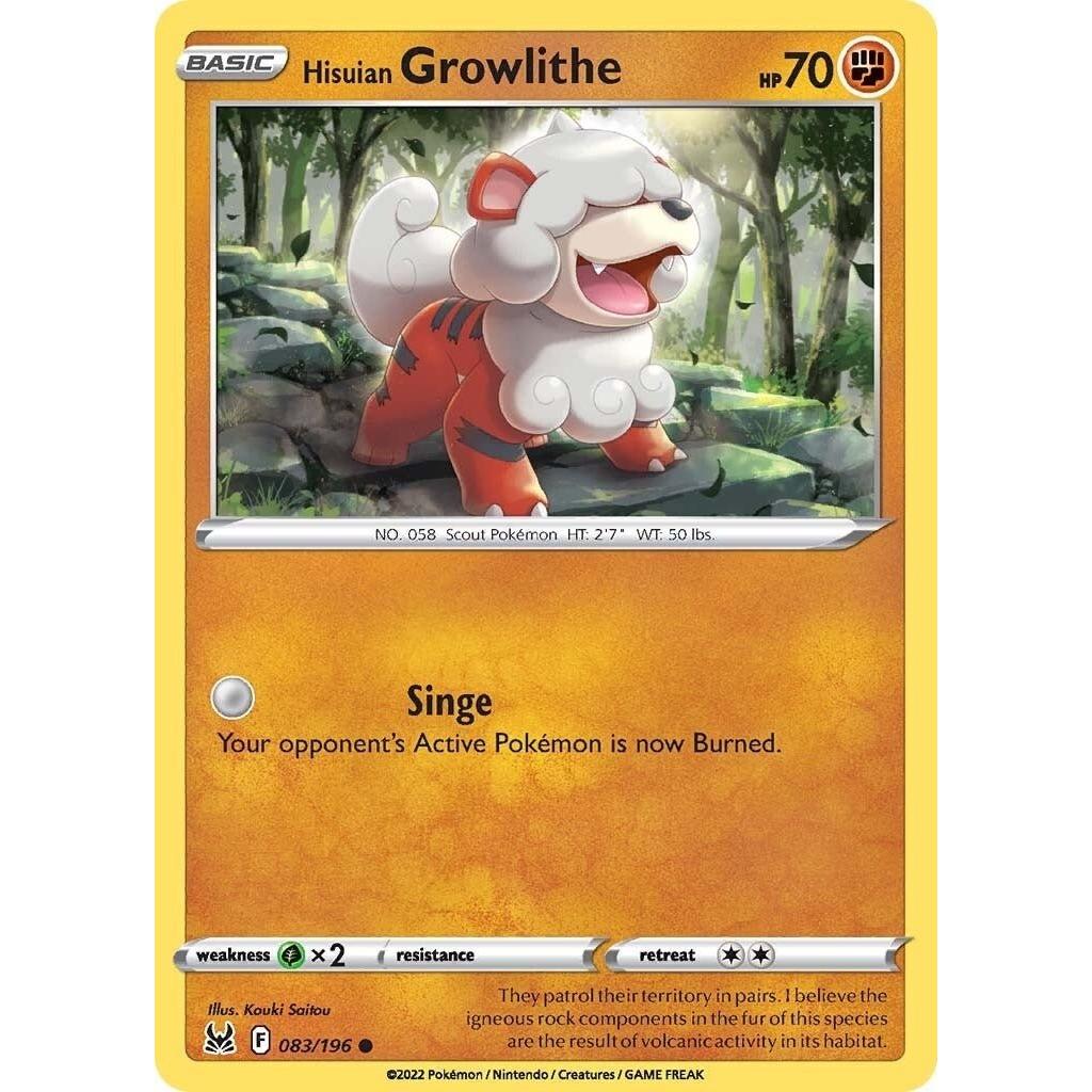 Pokemon Hisuian Growlithe (083/196) (SWSH11: Lost Origin) by LAB7 Malta, Europe