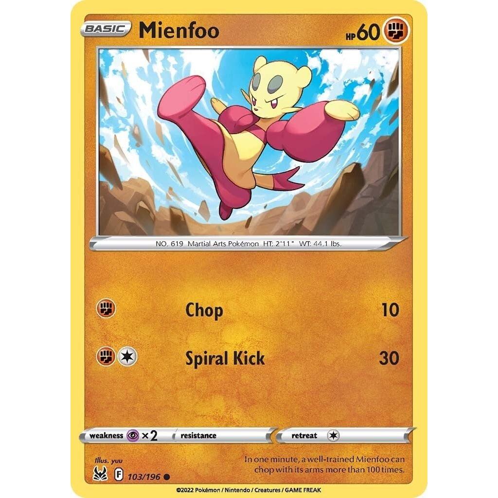Pokemon Mienfoo (103/196) (SWSH11: Lost Origin) by LAB7 Malta, Europe