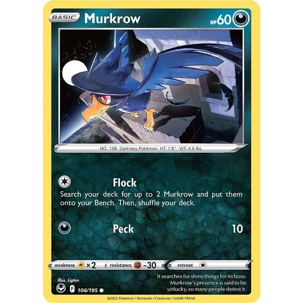 The Pokemon Company Murkrow (106/195) (SWSH12: Silver Tempest) by LAB7 Malta, Europe