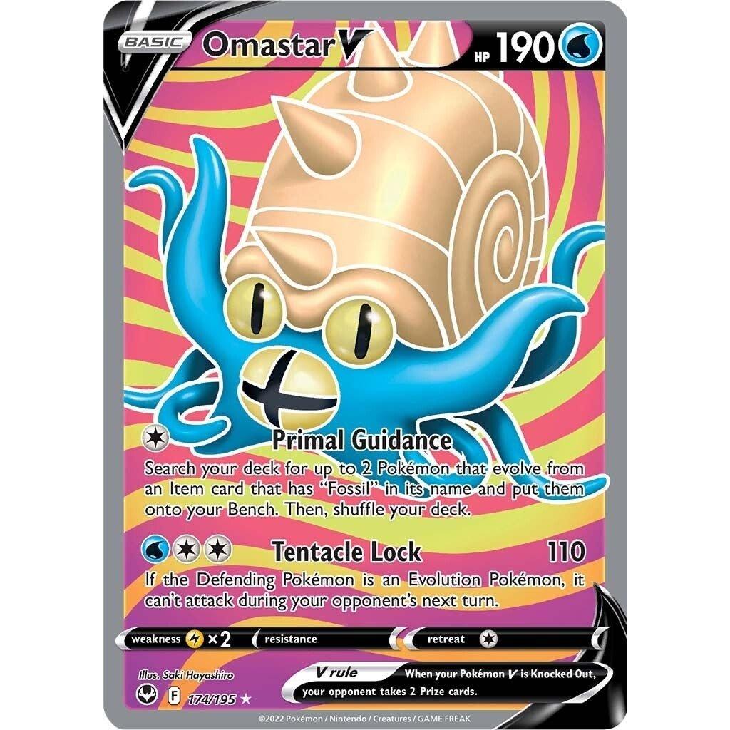 The Pokemon Company Omastar V (Full Art) (174/195) (SWSH12: Silver Tempest) by LAB7 Malta, Europe