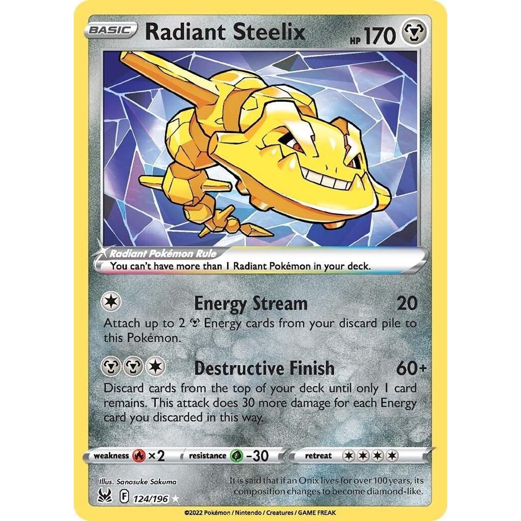 Pokemon Radiant Steelix (124/196) (SWSH11: Lost Origin) by LAB7 Malta, Europe