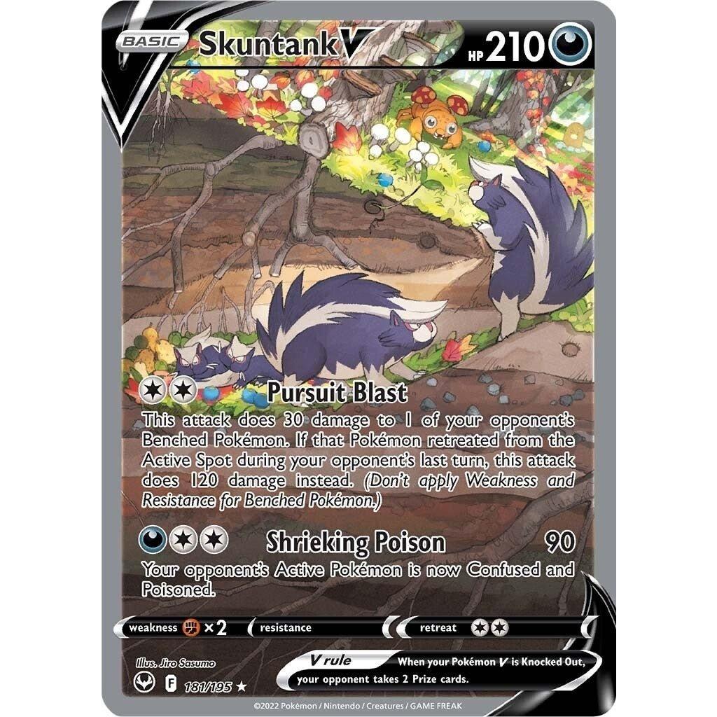 The Pokemon Company Skuntank V (Alternate Full Art) (181/195) (SWSH12: Silver Tempest) by LAB7 Malta, Europe