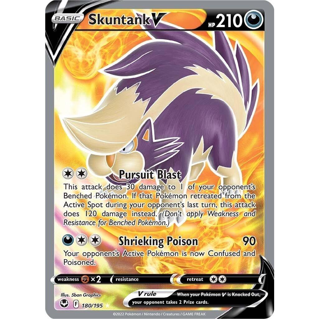 The Pokemon Company Skuntank V (Full Art) (180/195) (SWSH12: Silver Tempest) by LAB7 Malta, Europe