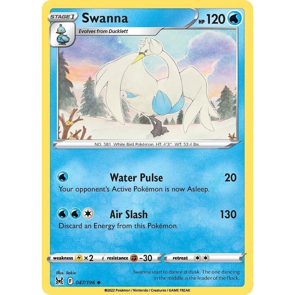Pokemon Swanna (047/196) (SWSH11: Lost Origin) by LAB7 Malta, Europe
