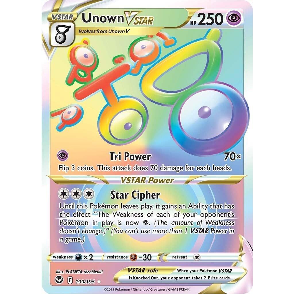 The Pokemon Company Unown VSTAR (Secret) (199/195) (SWSH12: Silver Tempest) by LAB7 Malta, Europe