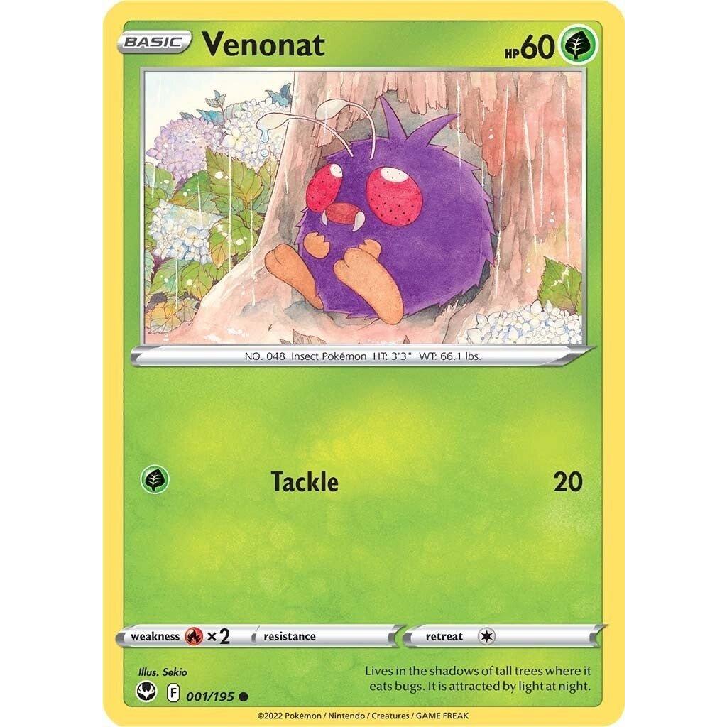 The Pokemon Company Venonat (001/195) (SWSH12: Silver Tempest) by LAB7 Malta, Europe