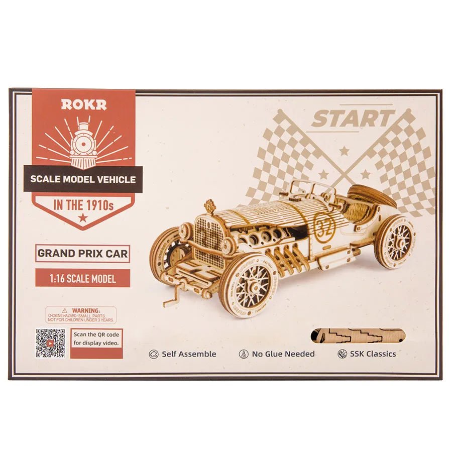 ROKR ROKR Grand Prix Car MC401 – 1:16 Vintage Sports Car 3D Wooden Puzzle by LAB7 Malta, Europe