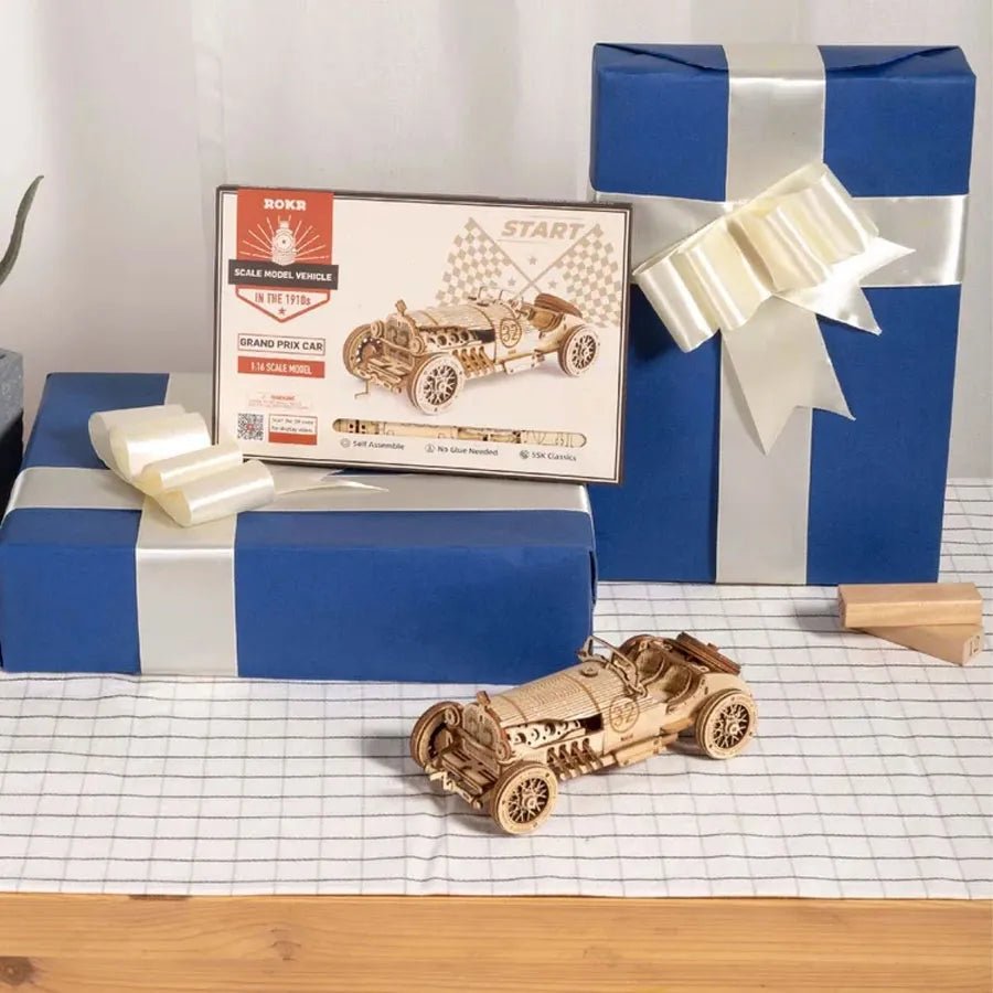ROKR ROKR Grand Prix Car MC401 – 1:16 Vintage Sports Car 3D Wooden Puzzle by LAB7 Malta, Europe