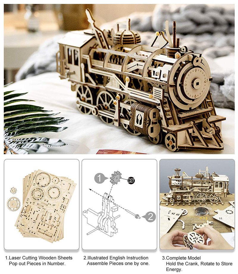 ROKR ROKR 3D Wooden Puzzle Locomotive Mechanical Gears LK701 by LAB7 Malta, Europe