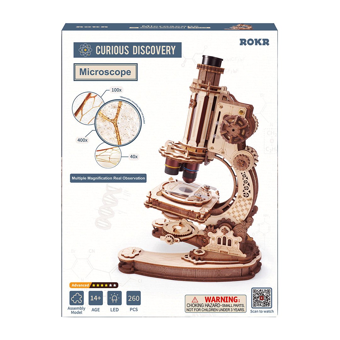 Microscope 3D Wooden Puzzle ST005 by ROKR available from LAB7 Malta