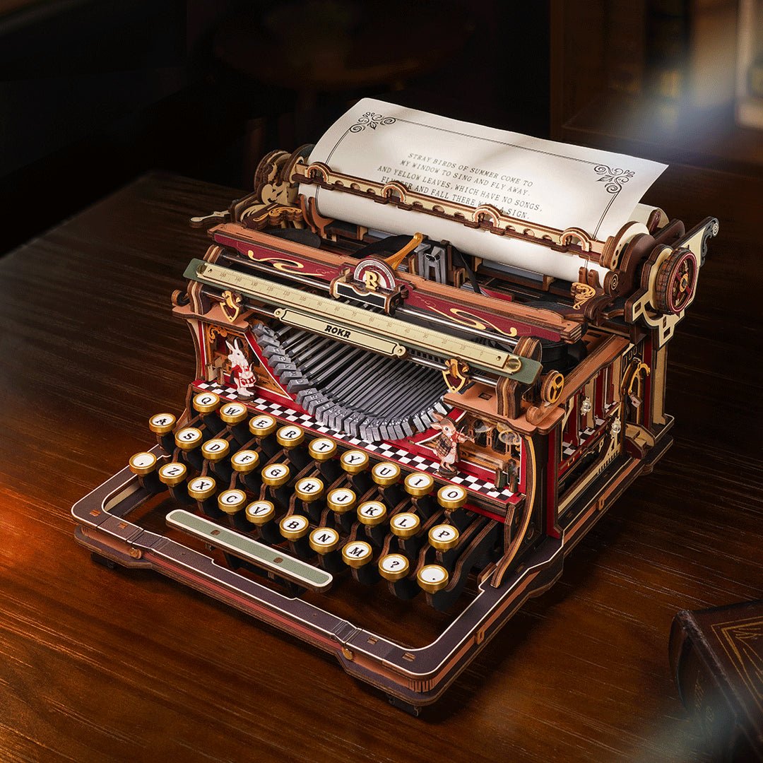ROKR ROKR Mechanical Typewriter Wooden 3D Puzzle LK703C (Magic Version) by LAB7 Malta, Europe