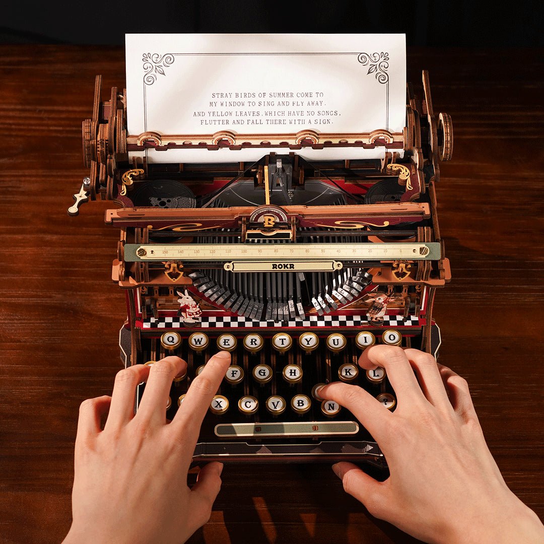 ROKR ROKR Mechanical Typewriter Wooden 3D Puzzle LK703C (Magic Version) by LAB7 Malta, Europe