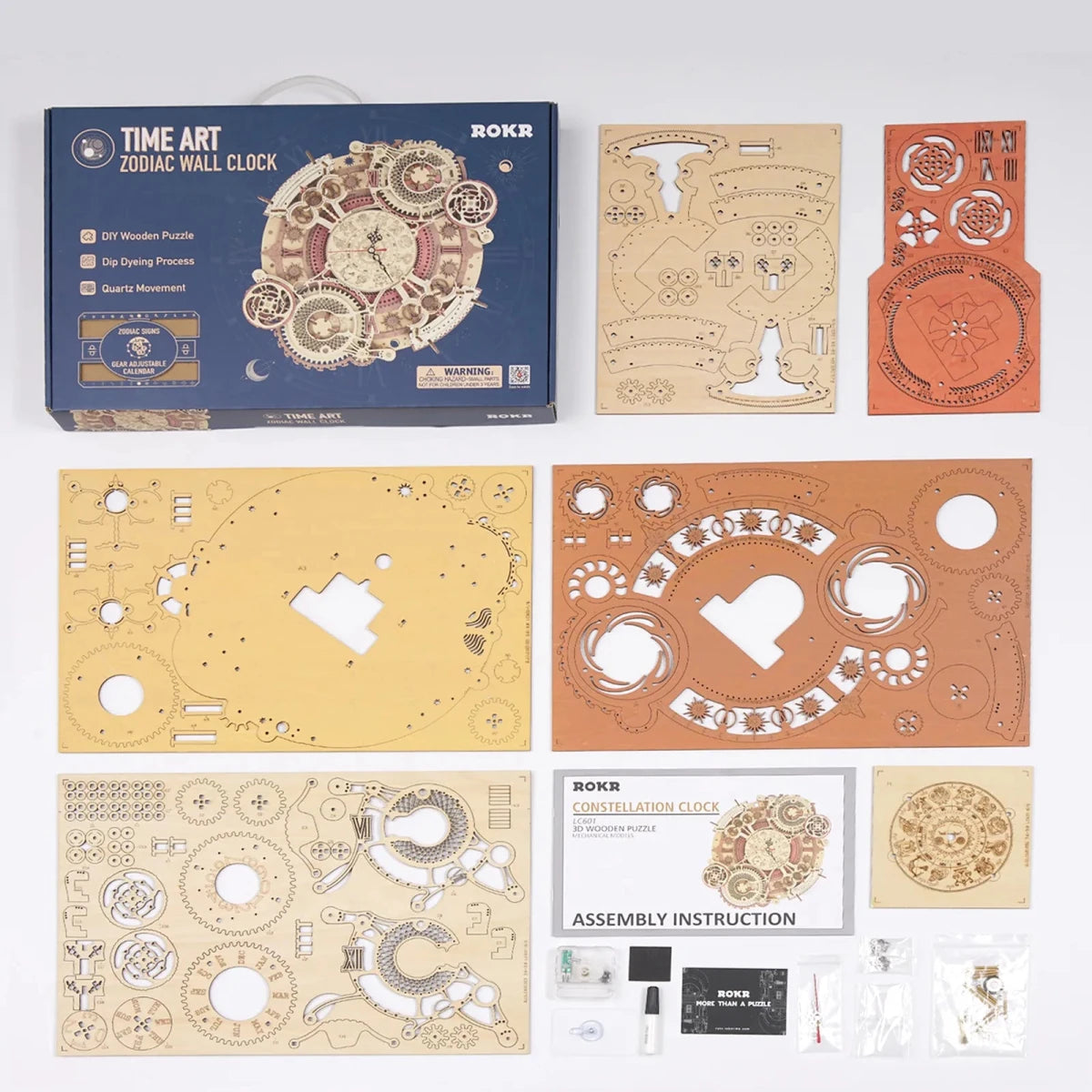 ROKR ROKR Zodiac Wall Clock 3D Wooden Puzzle LC601 by LAB7 Malta, Europe