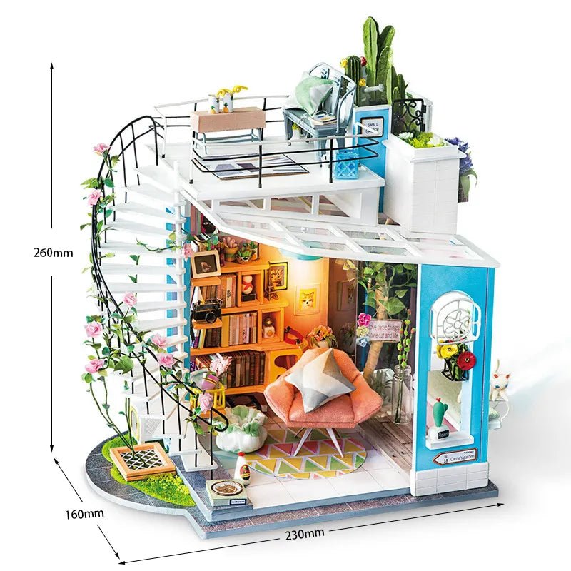 Rolife Rolife Dora’s Loft DG12 – DIY Miniature Duplex Apartment Dollhouse Kit by LAB7 Malta, Europe