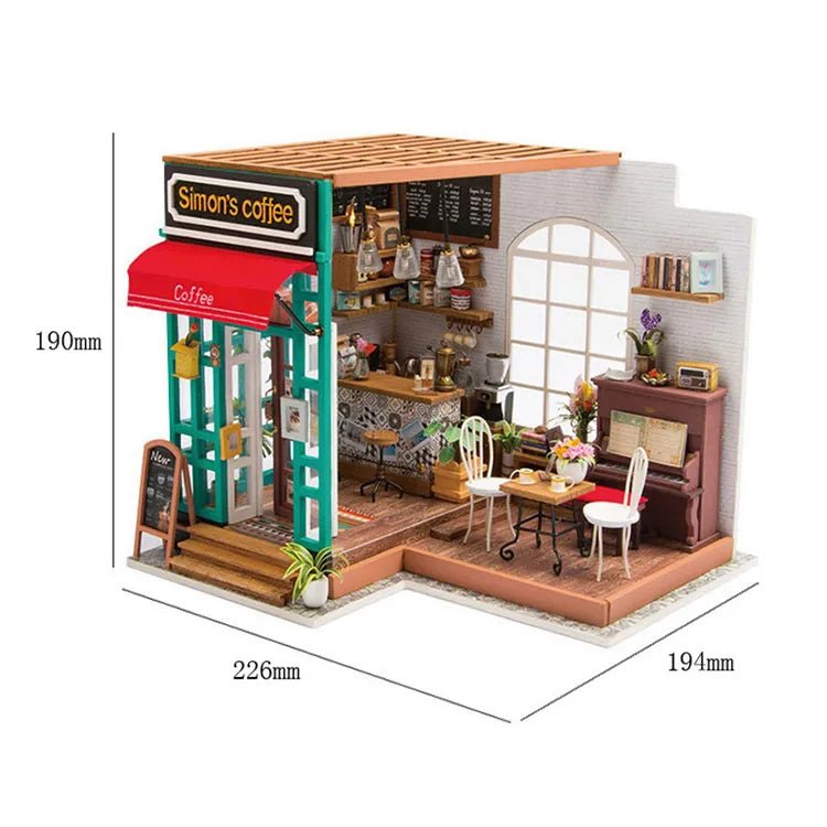 Rolife Rolife Simon’s Coffee DG109 – DIY Miniature Café Dollhouse Kit by LAB7 Malta, Europe