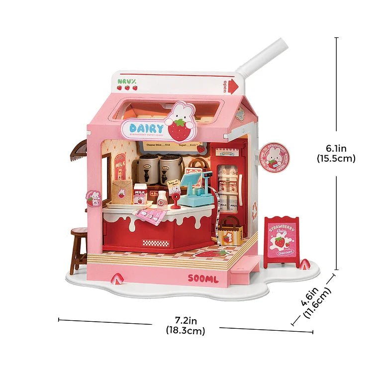 Rolife Rolife DIY Miniature House Kit Strawberry Milk Box DS034 by LAB7 Malta, Europe