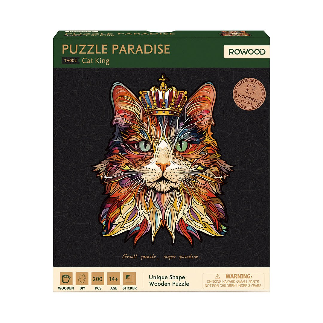 Rowood Rowood Cat King TA002 – Wooden Shaped Jigsaw Puzzle by LAB7 Malta, Europe