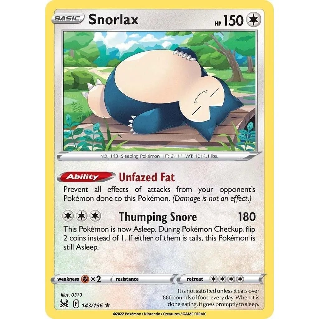 Snorlax (143/196) (SWSH11: Lost Origin) in Malta | LAB7