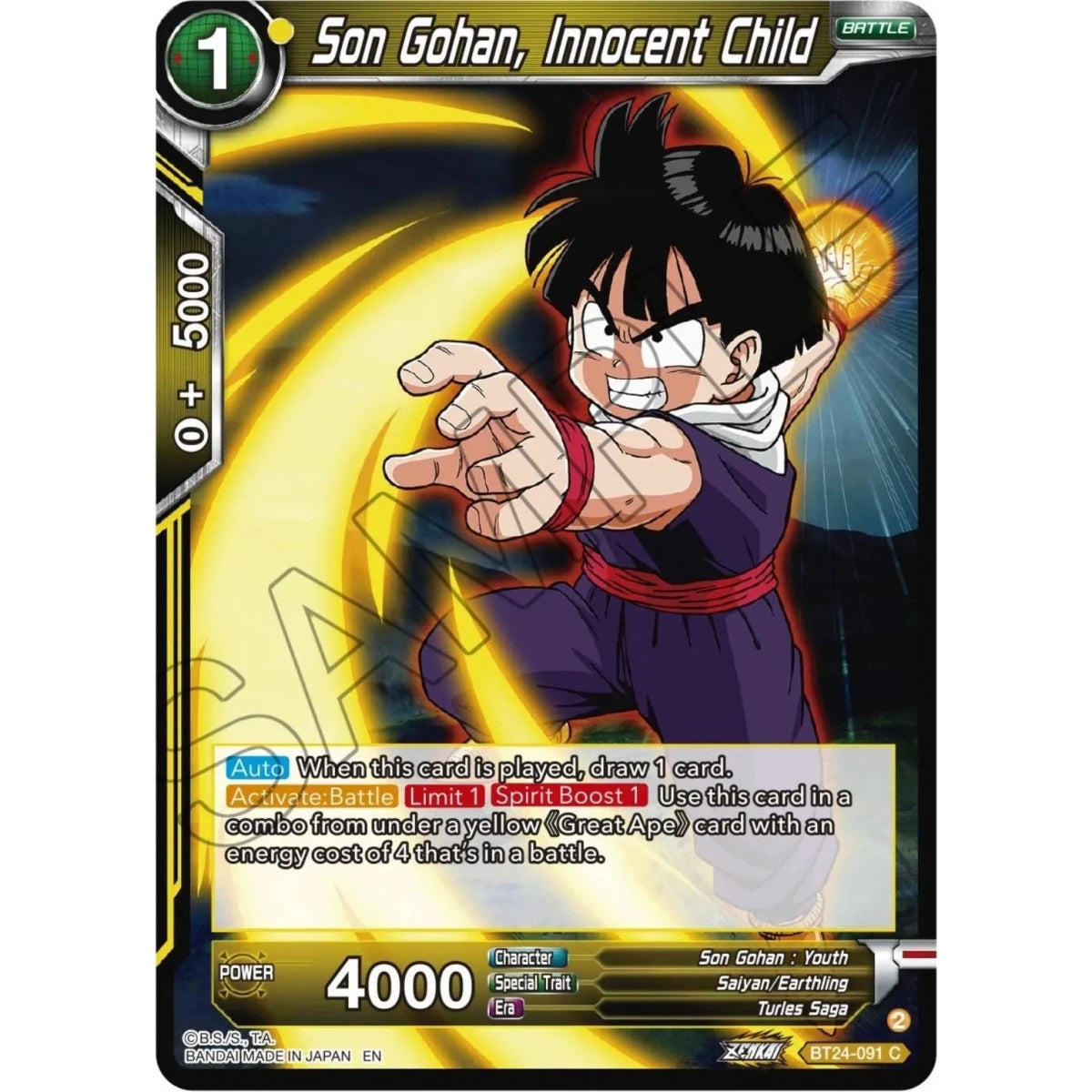 Son Gohan, Innocent Child (BT24-091) (Beyond Generations) in Malta | LAB7