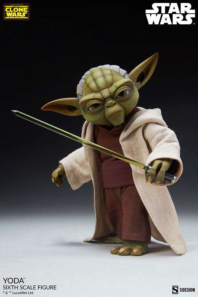 Sideshow Star Wars The Clone Wars Action Figure 1/6 Yoda 14 cm by LAB7 Malta, Europe