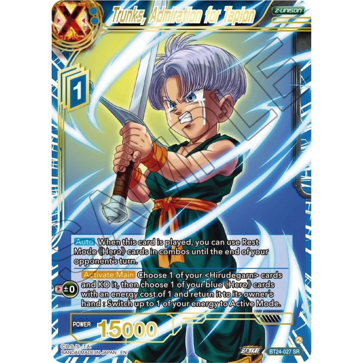 Trunks, Admiration for Tapion (BT24-027) (Beyond Generations) in Malta | LAB7