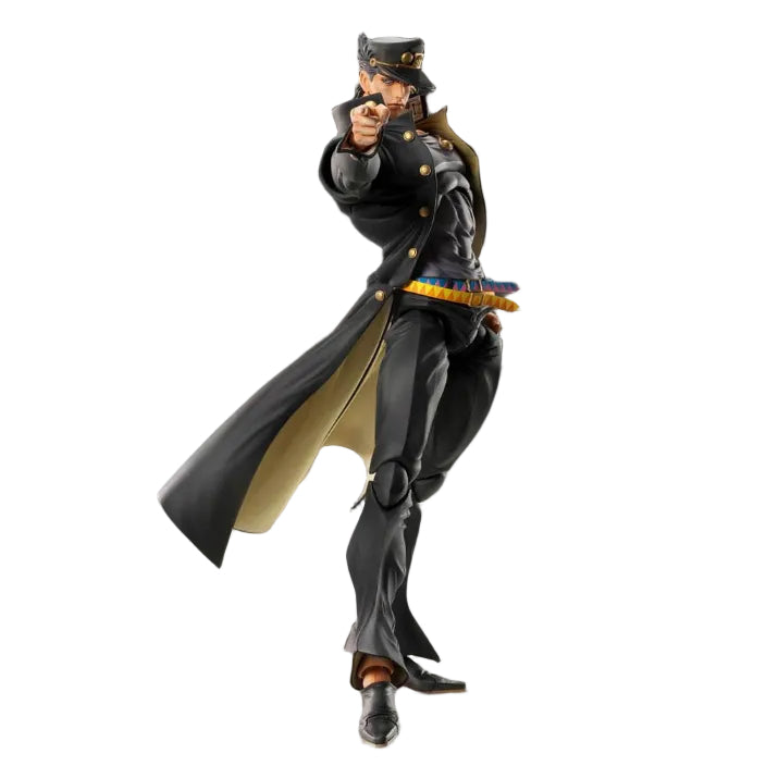 Action figure in a dynamic pose on a gray background